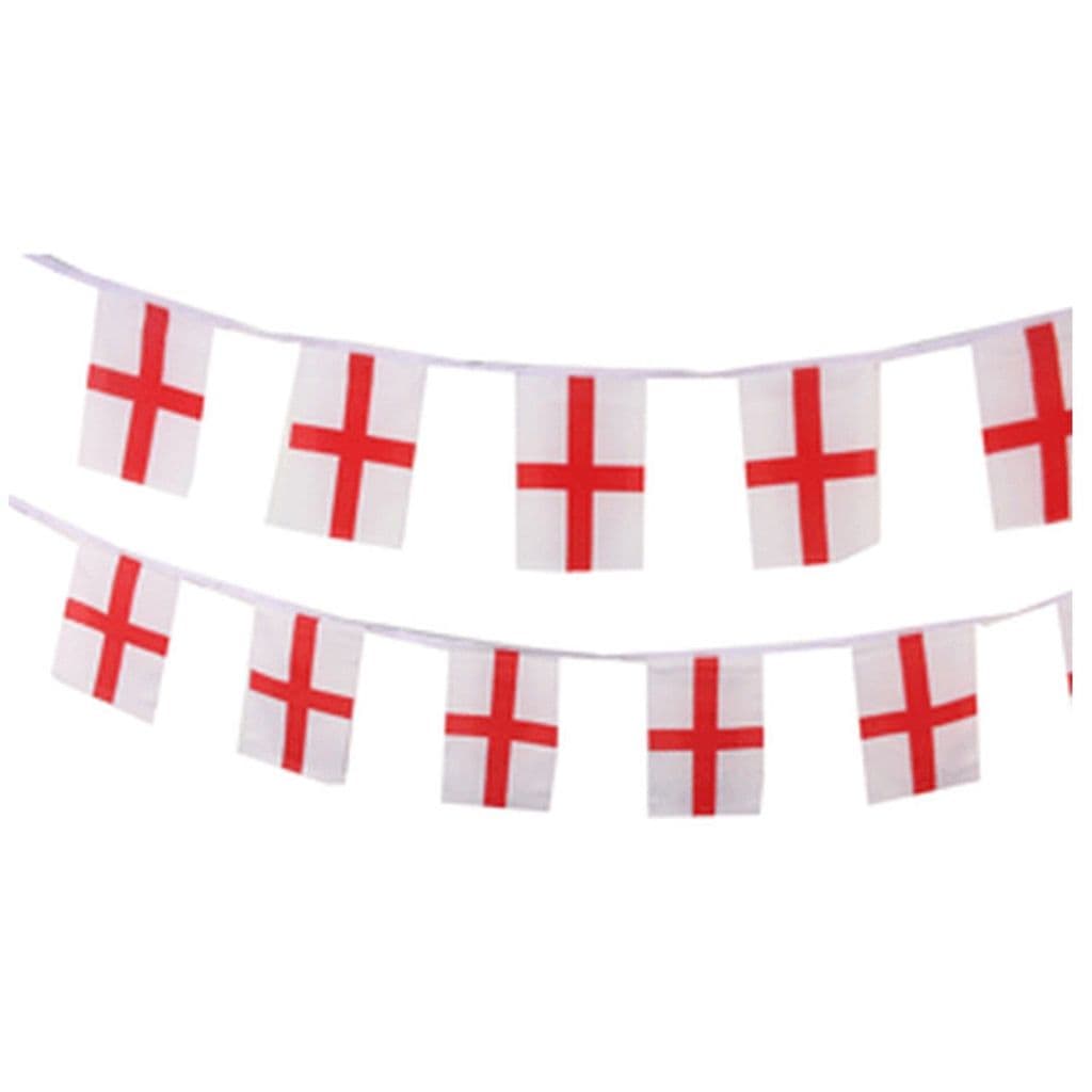 England St George Red Cross Plastic 11 Flag 4 Metre Bunting Flags Party Decor 